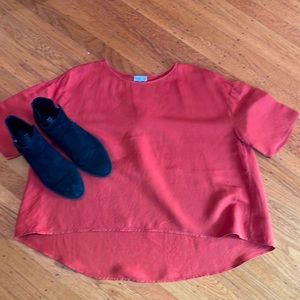 Rust Linen Hi-Lo Top L